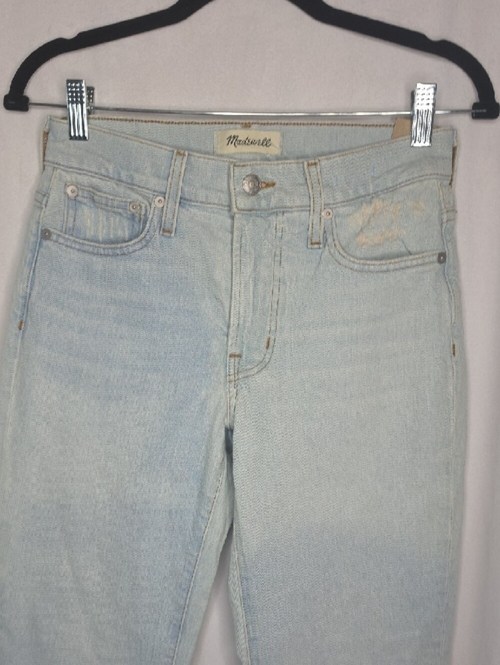 Madewell Mid-Rise Perfect Vintage Jeans Magic Pockets Light Wash Women's Size 24 - Picture 5 of 16